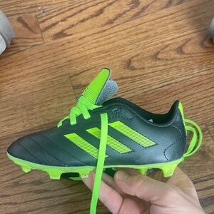 Adidas Kids Goletto VIII FG Black and Bright Green Soccer Cleats